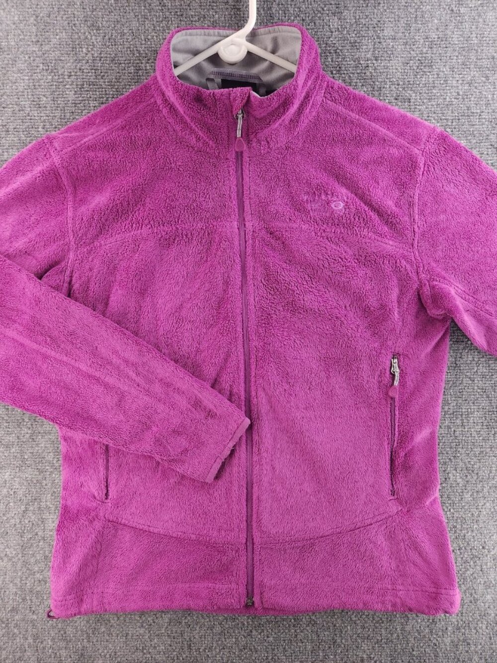 Mountain Hardwear Fleece Purple Jacket Woman Polyester Logo Medium Solid Hiking